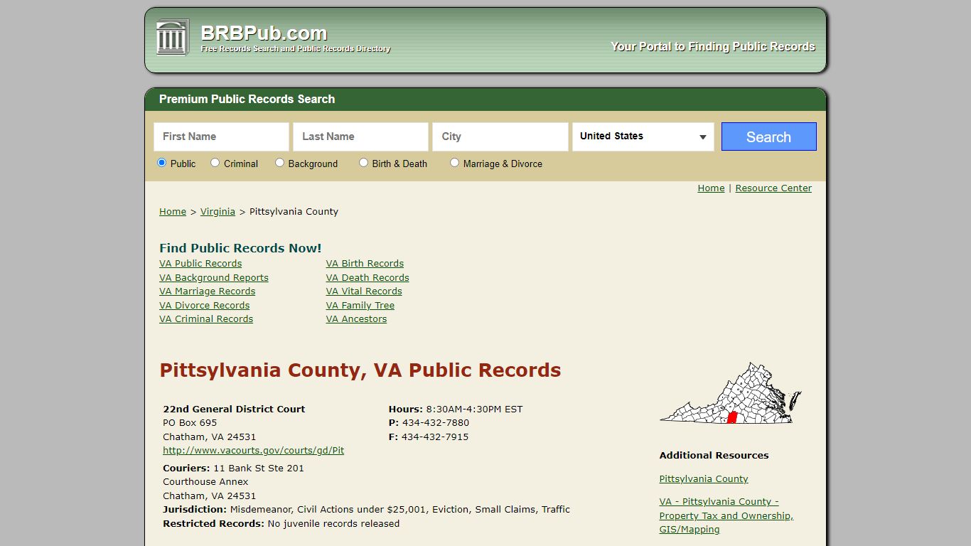 Pittsylvania County Public Records | Search Virginia ...